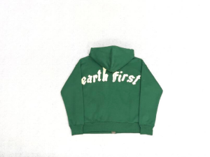 Earth First Green Hoodie Back View