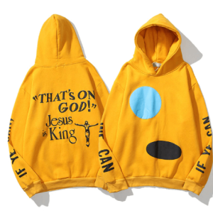 Jesus CPFM yellow hoodie front view