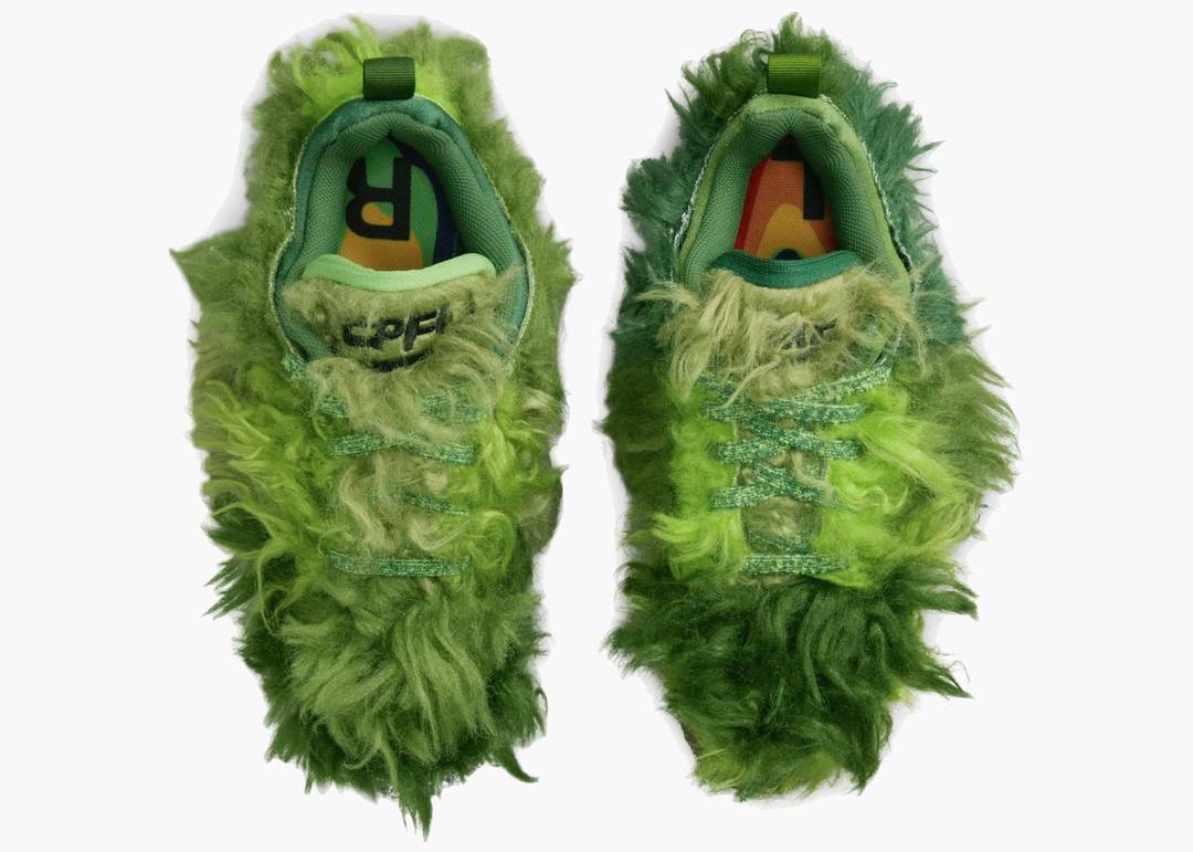 Front view of Nike CPFM Flea 1 Cactus Plant Flea Market Grinch sneaker.