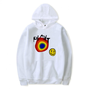 Front view of Plant CPFM Rainbow Hoodie with colorful print.