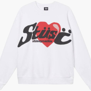 Stussy x CPFM Heart Crewneck Sweatshirt White Front View