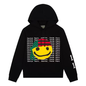 Front view of Denim Tears x CPFM Cactus Tears Black Hoodie