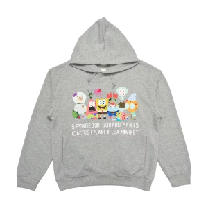 Front view of Uniqlo x CPFM Spongebob Squarepants Hoodie Gray