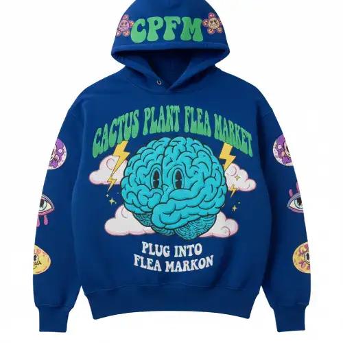 CPFM Mind over Matter Hoodie front view with bold graphic design
