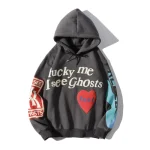 CPFM X Lucky Me I See Ghost Hoodie Dark Grey front view