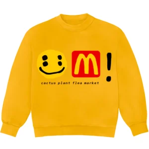Front view of CPFM McDonald’s Icons! Crewneck with vibrant McDonald’s character graphics
