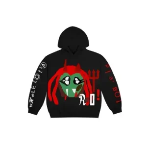 Playboi Carti black hoodie front view with bold chest graphic