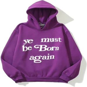 Ye Must Be Born Again Hoodie In Purple front view