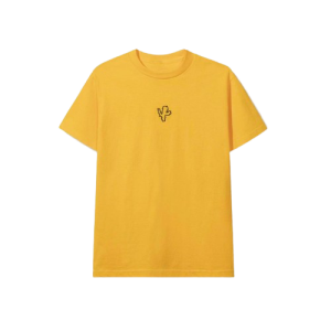 Front view of CPFM X Anti Social Social Club Tee in yellow with logo print