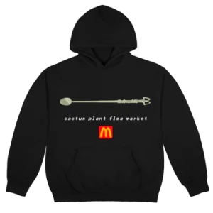 CPFM X Coffee Stirrer Hoodie Mcdonald's front view with bold coffee stirrer graphic