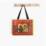 CPFM x McDonald's Tote Bag front view with colorful CPFM and McDonald's graphic print