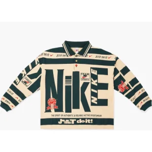 CPFM x Nike Longsleeve Polo Natural front view with signature graphics