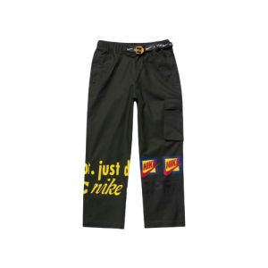 CPFM x Nike Trackpants Olive front view with tapered fit and elastic waistband