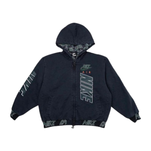 Front view of CPFM x Nike Work Jacket Black with button closure and utility pockets