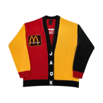 Front view of CPFM x Travis Scott 4 CJ Cardigan Multi with bold CJ graphics