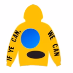 Kanye West X CPFM for JIK Hoodie front view with puff-print graphic