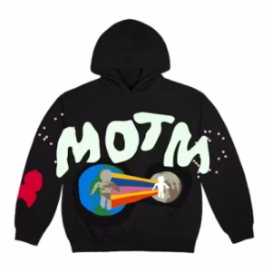 Kid Cudi CPFM For MOTM III I Am Curious Hoodie front view with bold chest graphic